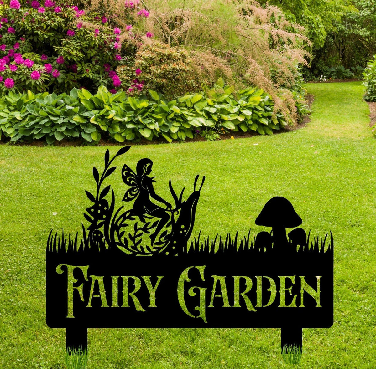 Fairy Garden Sign Post Metal Garden Sign Cut Metal Sign Wall Metal Art Decorations