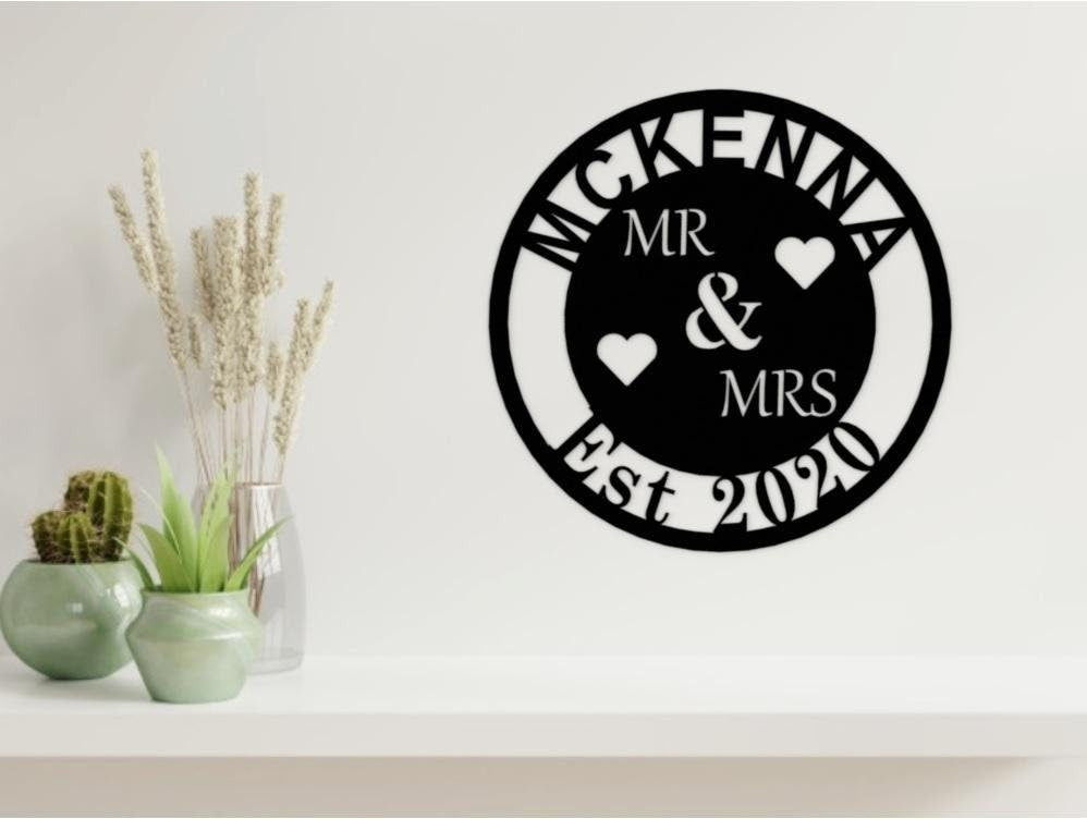 Custom Wedding Anniversary Gift Name Date Metal Sign Decorations