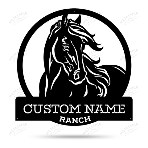 Personalized Horse Ranch Sign Monogram, Cut Metal Sign, Metal Wall Art, Metal House Sign, Metal Laser Cut Metal Signs Custom Gift Ideas