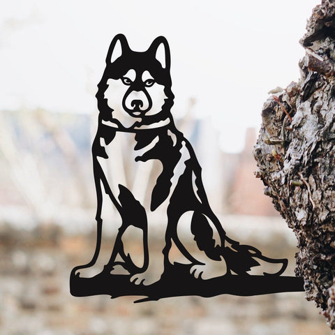 Husky Puppy Love Metal Art Garden Signs Cut Metal Sign Metal House Sign Decorations