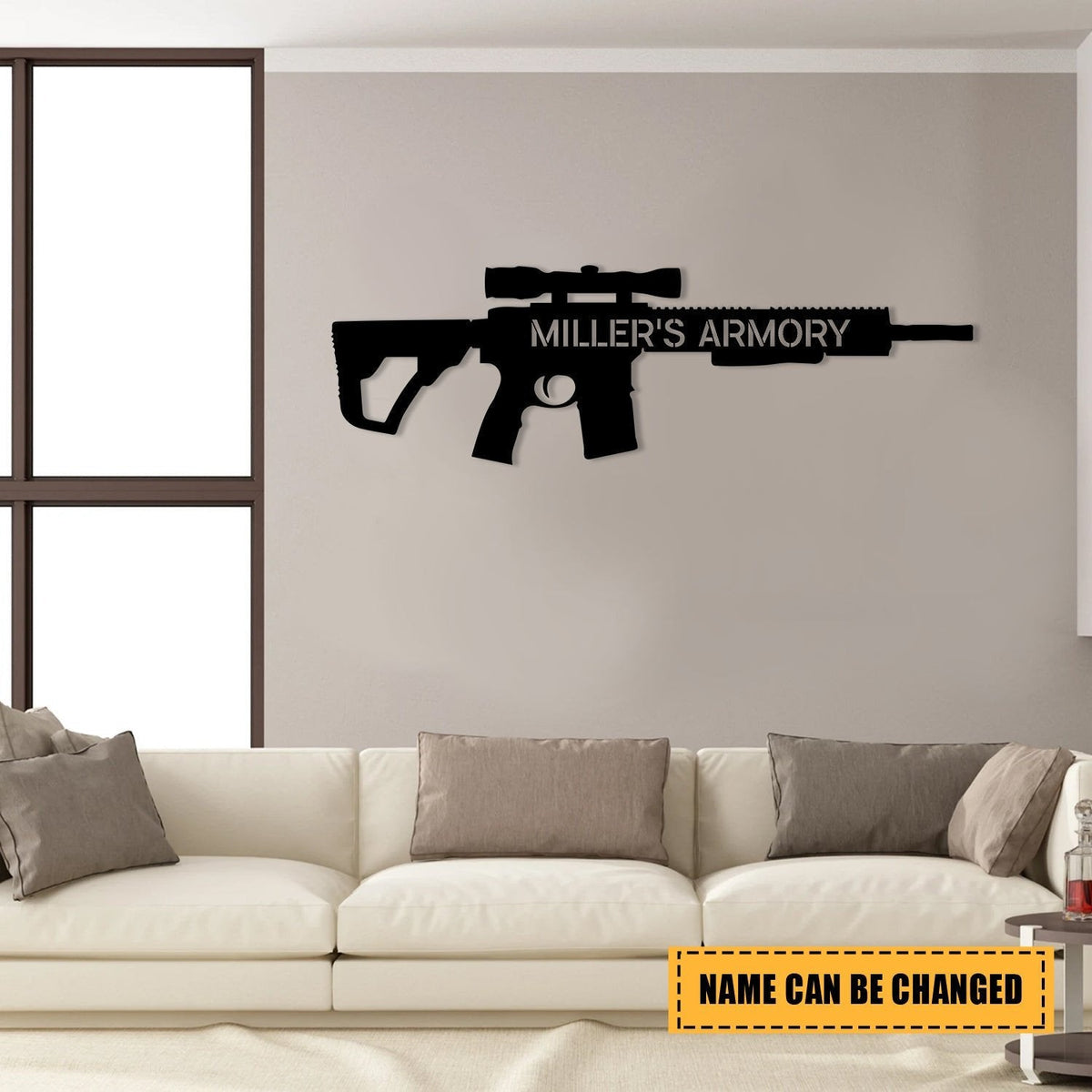 Personalized Gun Armory Veteran Metal Sign, Metal Laser Cut Metal Signs Custom Gift Ideas