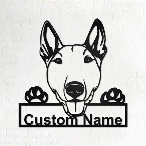 Personalized Custom Bull Terrier Metal Sign for Dog Lover Custom Name Decorations