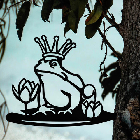 Frog Prince Metal Art Garden Signs Cut Metal Sign Metal House Sign Decorations