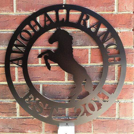 Rearing Horse Ranch Sign Cut Metal Sign Metal House Sign Decorations