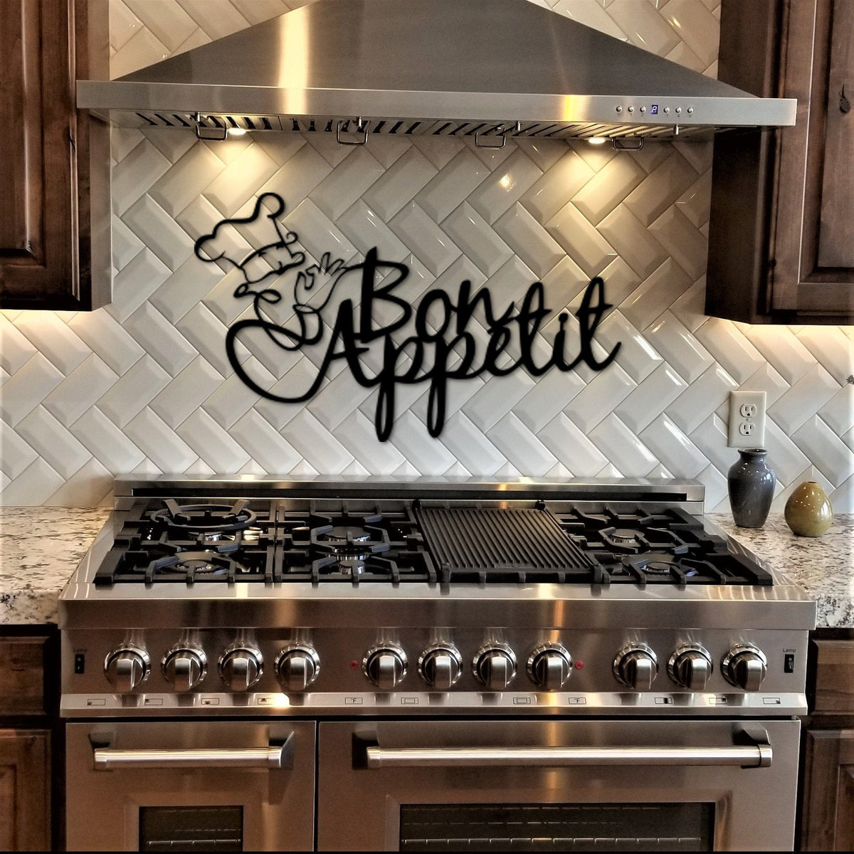 Bon Appetit Metal Sign Kitchen Wall Decor Dining Room Farmhouse Decor Rustic Wall Word Chef Housewarming Gift Decorations