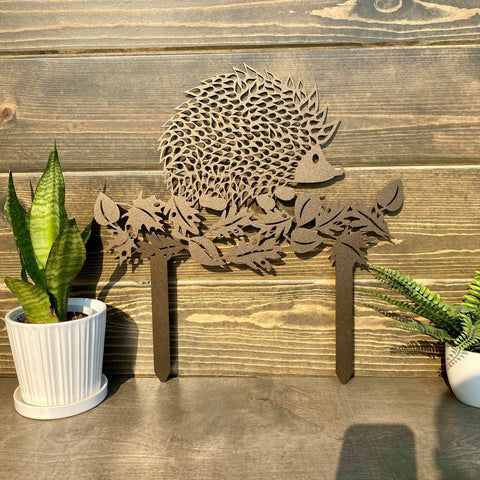 Metal Hedgehog Yard Sign With Stakes Cut Metal Sign Metal House Sign Decorations