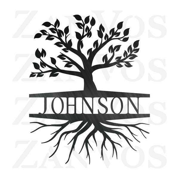 Tree Roots Monogram Customized Metal Signs, Custom Metal Sign, Custom Signs, Metal Sign, Metal Laser Cut Metal Signs Custom Gift Ideas