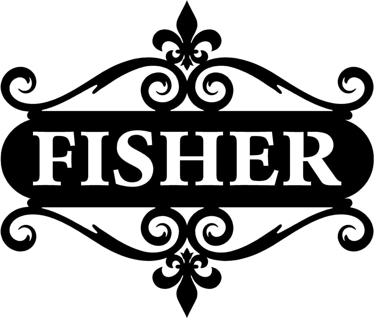 Custom Name Fisher Metal Sign Personalized Gift Fishing Cut Metal Sign Decorations