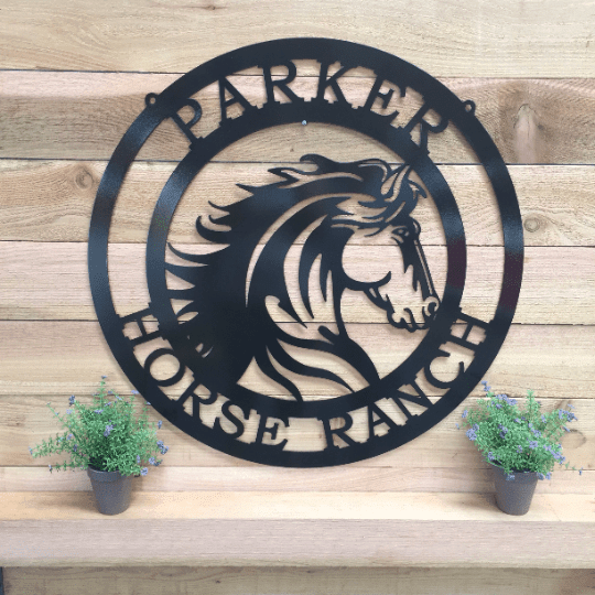 Majestic Horse Ranch Sign Cut Metal Sign Metal House Sign Decorations