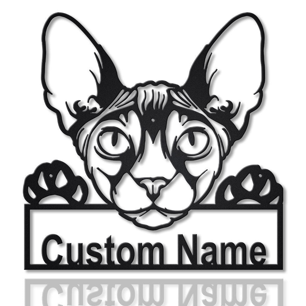 Personalized Donskoy Cat Metal Sign Art, Custom Donskoy Cat Metal Sign, Father's Day Gift, Pets Gift, Birthday Gift, Laser Cut Metal Signs Custom Gift Ideas