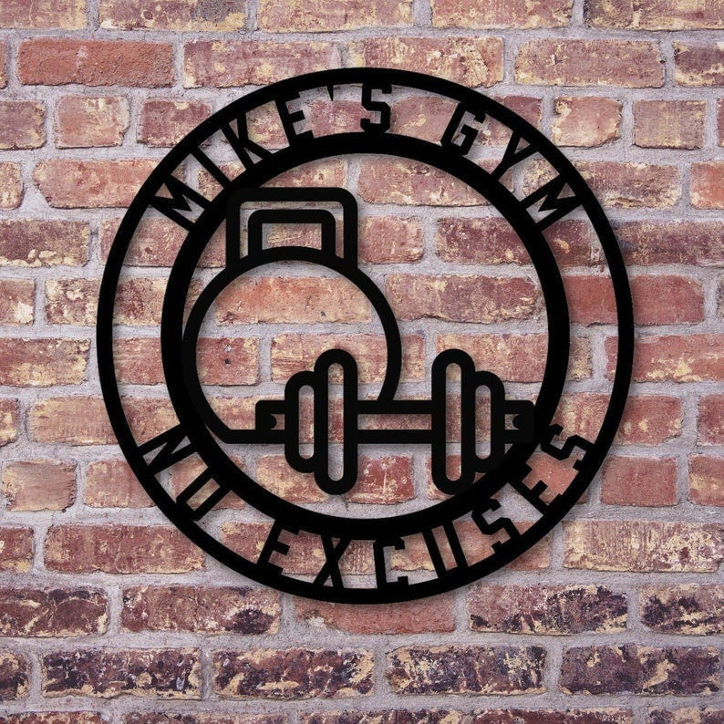 Gym Sign Personalized Home Gym Sign Custom Metal Gym Sign Home Gym Sign Cross Fit Sign Workout Room Fitness Sign Custom Decorations