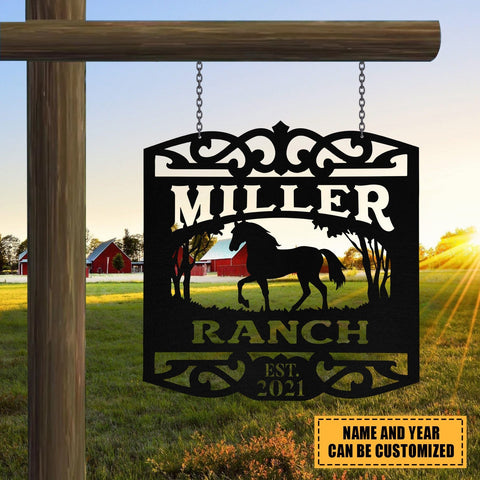 Metal Horse Sign, Custom Outdoor Farm, Farmhouse, Ranch, Stable, Metal Laser Cut Metal Signs Custom Gift Ideas