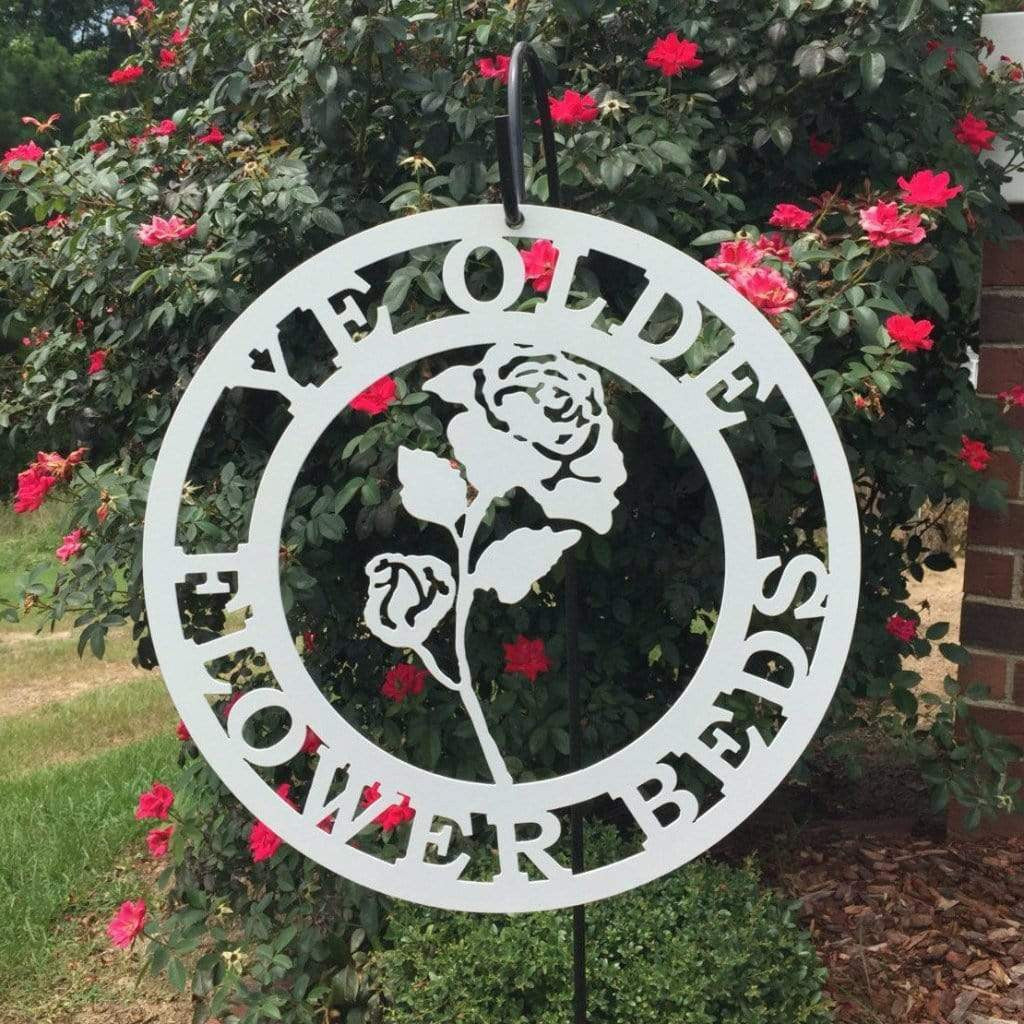 Rose Flower Garden Sign Cut Metal Sign Metal House Sign Decorations