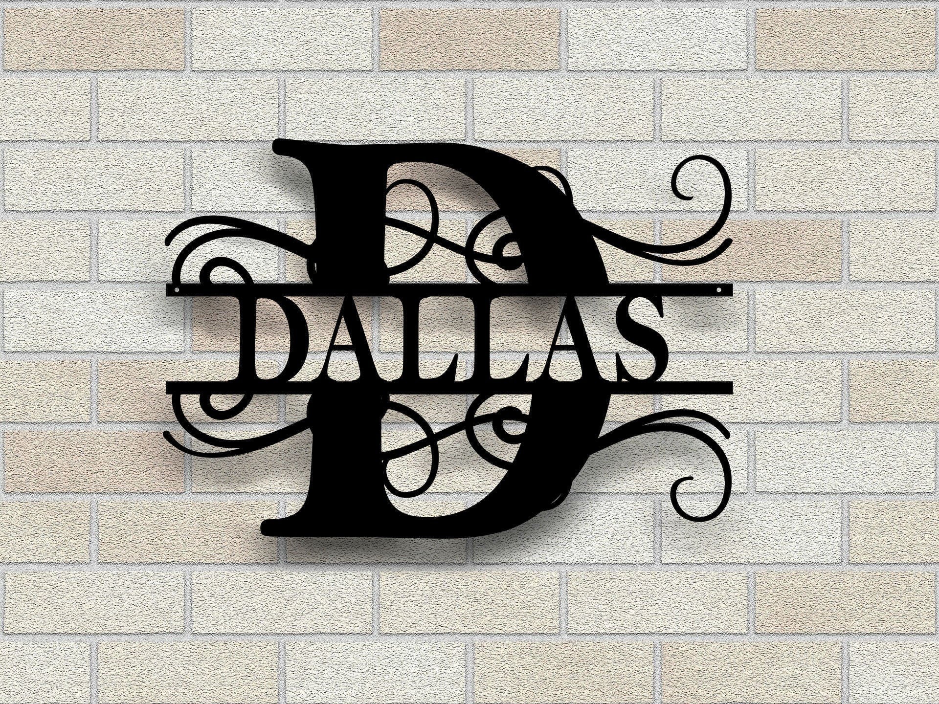 Split Sign Thing Custom Metal Name Sign Split Letter Name Sign Split Letter Monogram Do ...