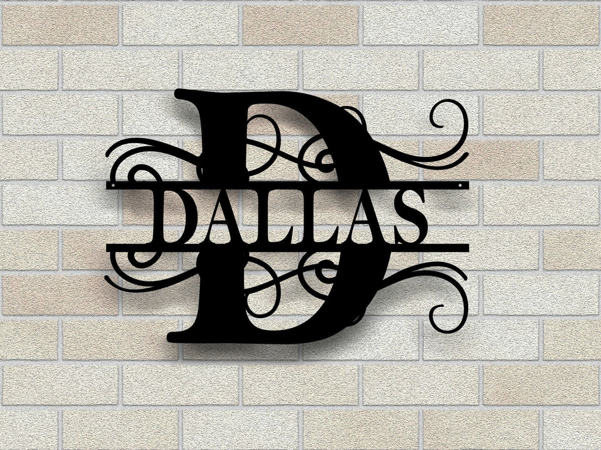 Custom Metal Name Sign Split Letter Name Sign Split Letter Monogram Door Hanger Outdoor Metal Sign Wedding Gift Monogram Sign Decorations