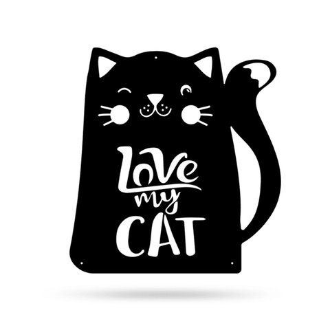 Love My Cat Cut Metal Sign Metal House Sign Decorations