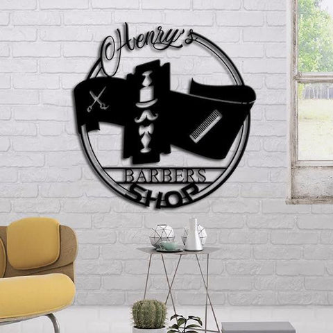 Hair Salon Personalized Name Metal Sign Cut Metal Sign Decorations