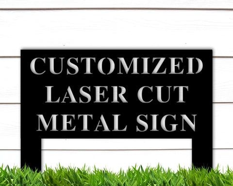 Personalized Yard Sign With Stakes Custom Metal Yard Signs For Outside Custom Yard Sign Metal Lawn Sign Custom Garden Metal Sign Decorations