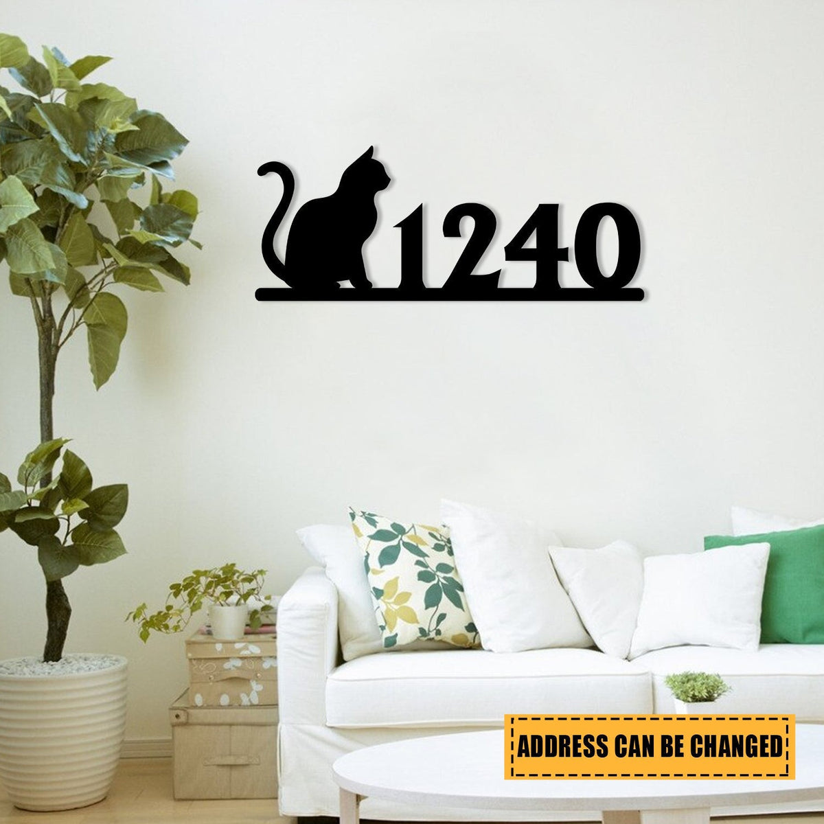 Personalized Address Cat Metal Sign, Custom Pet Housewarming Metal Art, Metal Laser Cut Metal Signs Custom Gift Ideas