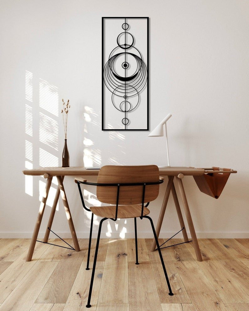 Circle Wall Decor Home Art Decor Minimalist Wall Art Geometric Metal Wall Decoration Modern Decorations