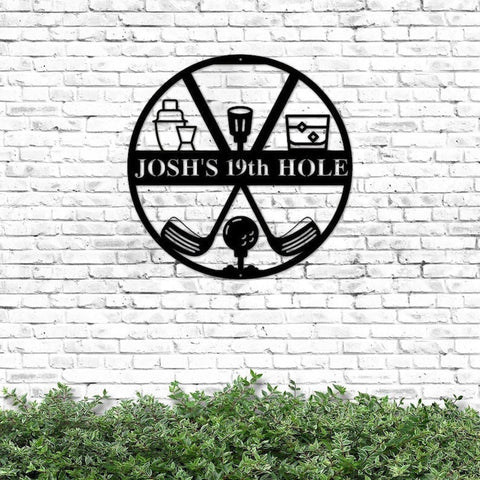 Personalized Golf Metal Sign 19th Hole Sign Golf Golf Gifts For Men Man Cave Sign Metal Sign Gift For Golfer Decorations