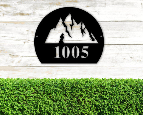 Personalized Mountain Address Metal Sign, Rustic Address Sign, Country Address Plaque, Countryside Home Decor, Rural Home Decor, Metal Laser Cut Metal Signs Custom Gift Ideas