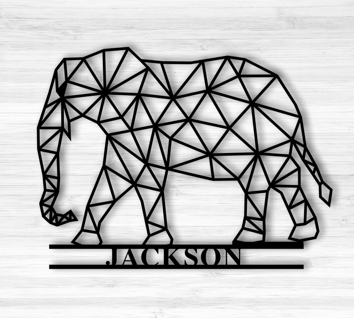 Geometric Elephant Personalized Elephant Sign Custom Name Sign Custom Metal Elephant Kids Room Art Nursery Wall Hanging Decorations