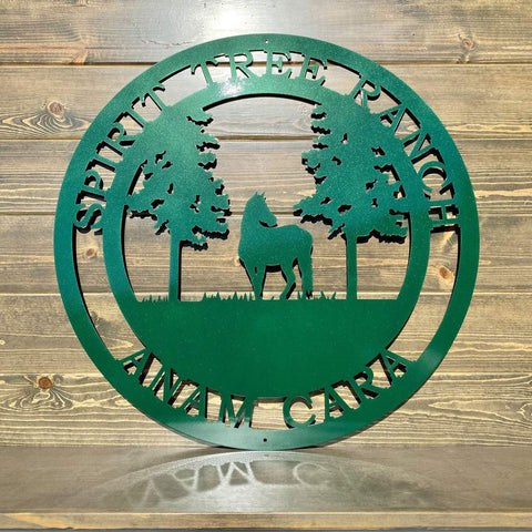 Horse Tree Sign Custom Horse Decor Cut Metal Sign Metal House Sign Decorations