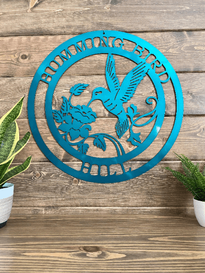 Personalized Metal Hummingbird Sign Cut Metal Sign Metal House Sign Decorations