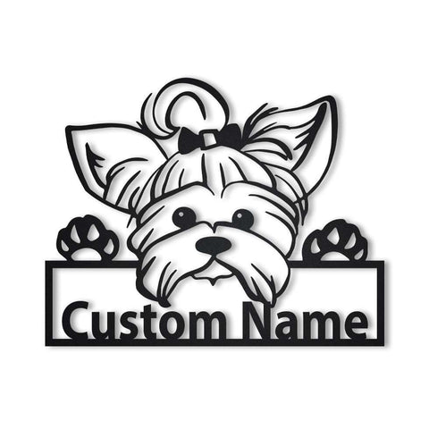 Personalized Yorkie Dog Metal Sign Art, Custom Yorkie Dog Metal Signfather's Day Gift, Pets Gift, Birthday Gift, Laser Cut Metal Signs Custom Gift Ideas