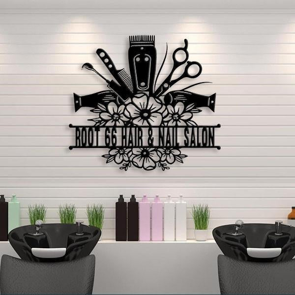 Hair And Nail Salon Cut Metal Sign Decorations