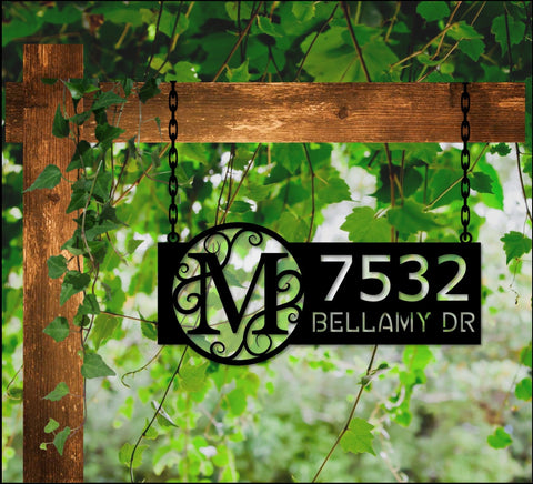 Hanging Address Sign Metal Monogram Address Sign For Yard Address Plaque Address Sign With Stakes Hanging Address Sign Decorations