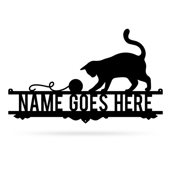Cat Lovers Monogram Cut Metal Sign Metal House Sign Decorations