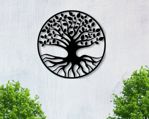 Tree Of Life Metal Sign Outdoor Tree Peace Love Tree Sign Harmony Sign Yggdrasil Norse Wall Decor Gift Housewarming Decorations