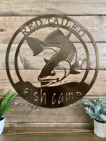 Red Spotted Tail/red Drum Fishing Sign Cut Metal Sign Metal House Sign Decorations