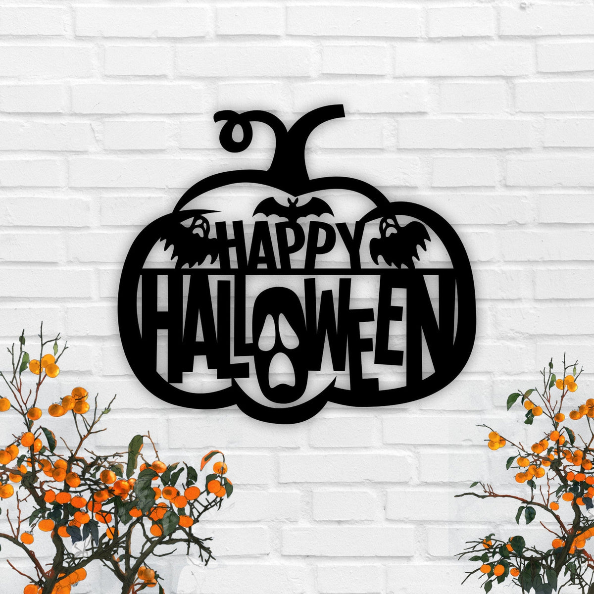 Halloween Metal Sign Happy Halloween Sign Halloween Welcome Sign Outdoor Halloween Decor Pumpkin Sign Custom Halloween Sign Fall Decor Decorations