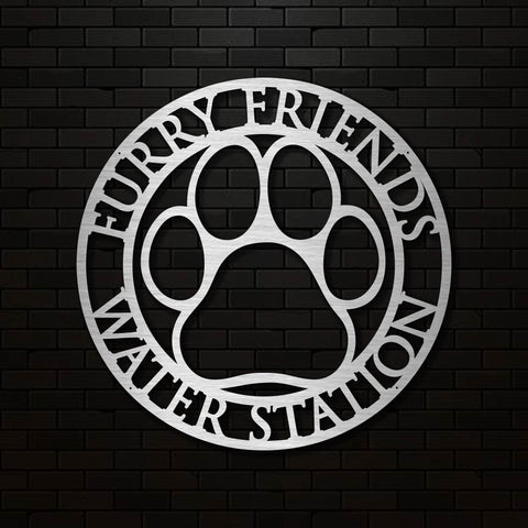 Custom Laser Cut Metal Dog Paw Sign Dog Drinking Station Plaque Dog Sign Hospitality Dog Paw Sign Decorations
