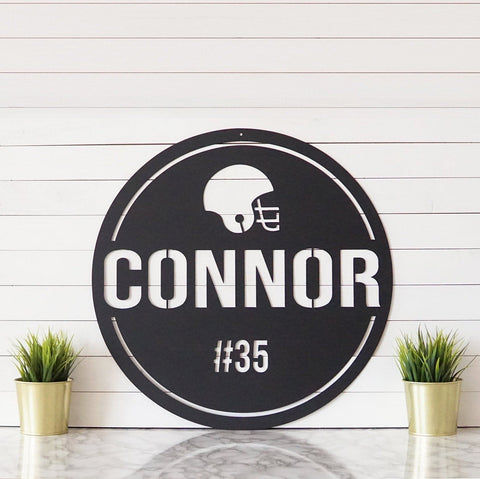 Custom Football Sign Name Sign Man Cave Sign Metal Sign Gifts For Dad Gifts For Men Gifts For Football Fans Decorations