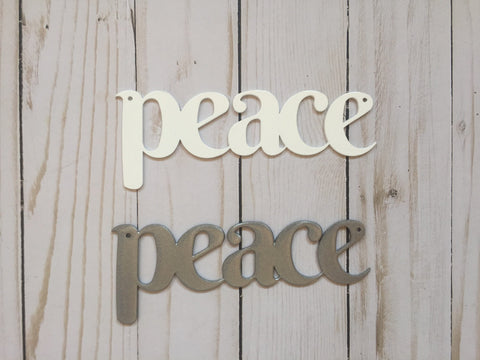 Peace Metal Sign Set Of 5 Metal Christmas Ornaments Metal Art Metal Words Decorations