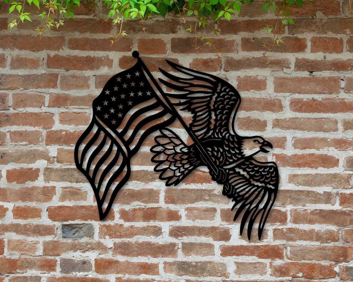 Christmas Gift Metal Eagle American Flag Sign Eagle Sign American Flag Sign Metal Flag Patriotic Decor Eagle Bird Sign Veterans Decorations