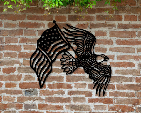 Christmas Gift Metal Eagle American Flag Sign Eagle Sign American Flag Sign Metal Flag Patriotic Decor Eagle Bird Sign Veterans Decorations