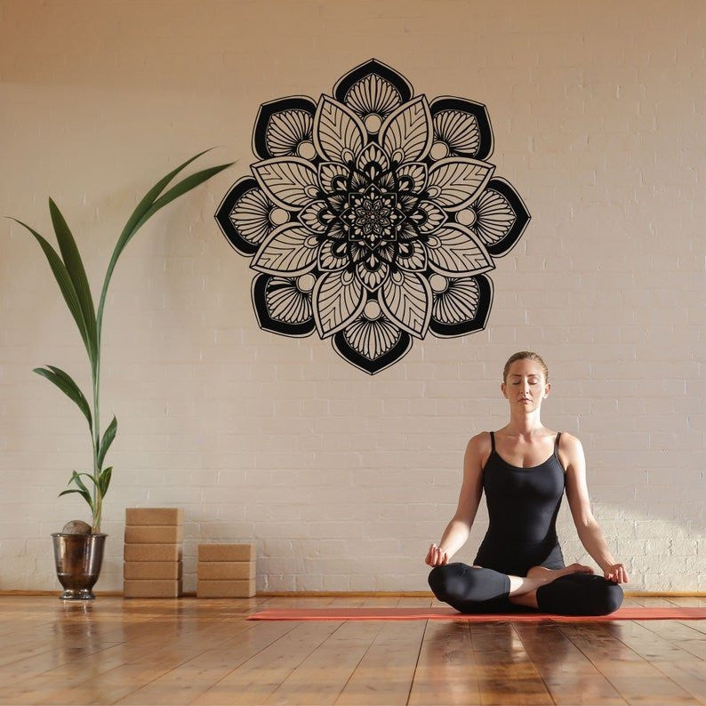 Metal Wall Decor Metal Mandala Dicor Namaste Bohemian Wall Art Yoga Decor Metal Mandala Art Home Office Living Room Decoration Decorations
