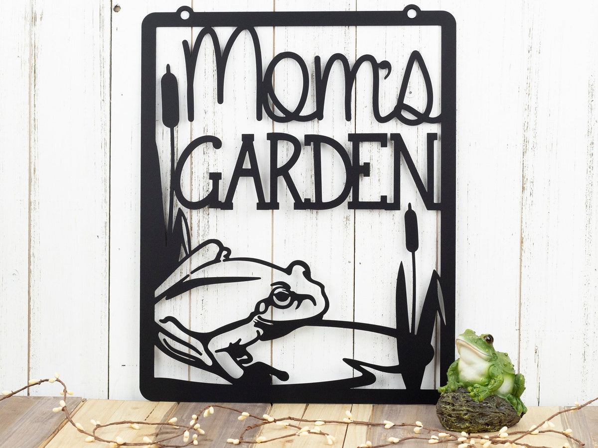 Mom's Garden Metal Sign Garden Decor Yard Art Mothers Day Metal Decor Garden Sign Garden Decoration Gift For Her Frog Sign Decorations