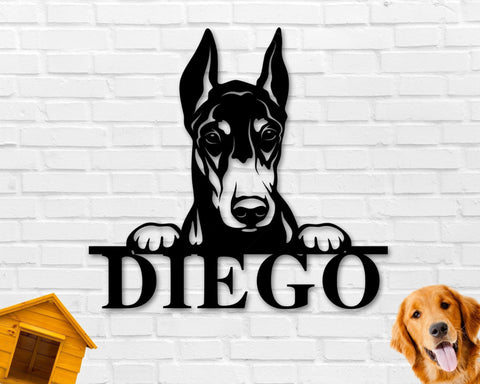 Dobermann Dog Sign Dobermann Metal Sign Dobermann Name Sign Pet Name Sign Dog Lover Sign Gift For Pet Owner Dog Sign Decorations