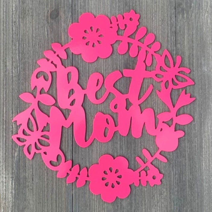 Best Mom Metal Sign Cutout Cut Metal Sign Wall Metal Art Decorations