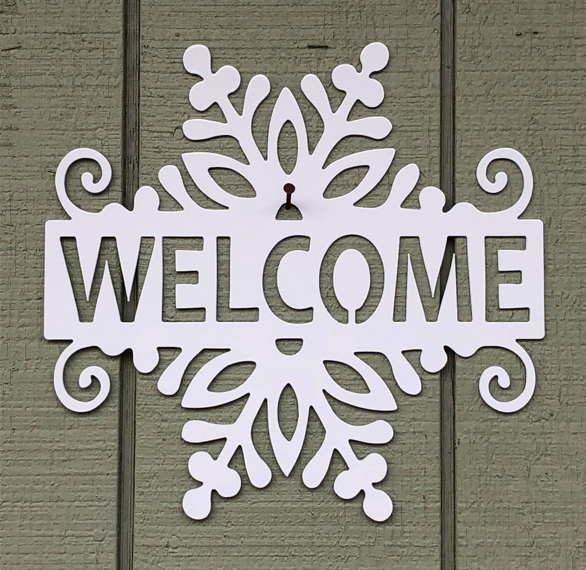 Welcome Snowflake Metal Sign Cut Metal Sign Wall Metal Sign Decorations