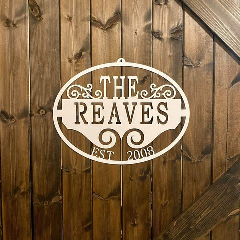 Elegant Family Name & Established Date Sign Cut Metal Sign Metal House Sign Decorations