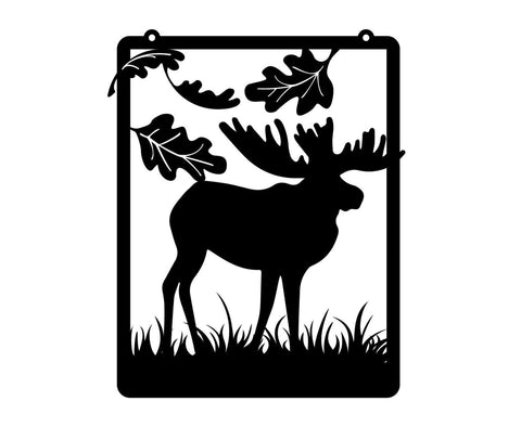 Moose Garden Hanging Black Metal Sign Fall Decor Yard Sign Outdoor Art Garden Decor Decorations