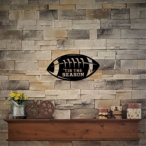 Fall Football Sign 'tis The Season Football Decor Fall Signs Sports Art For Man Cave Football Gift For Him Christmas Gift Decorations