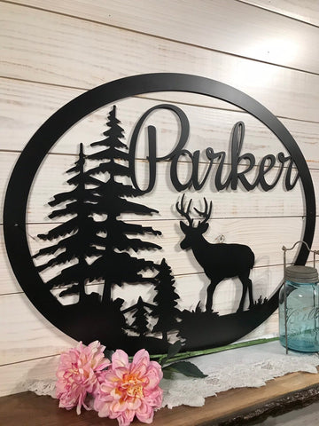 Last Name Signs Custom Metal Sign Deer Christmas Gifts For Friends Decorations